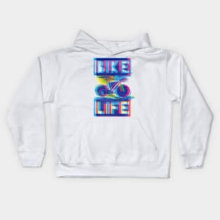 chromatic aberration bike life retro Kids Hoodie